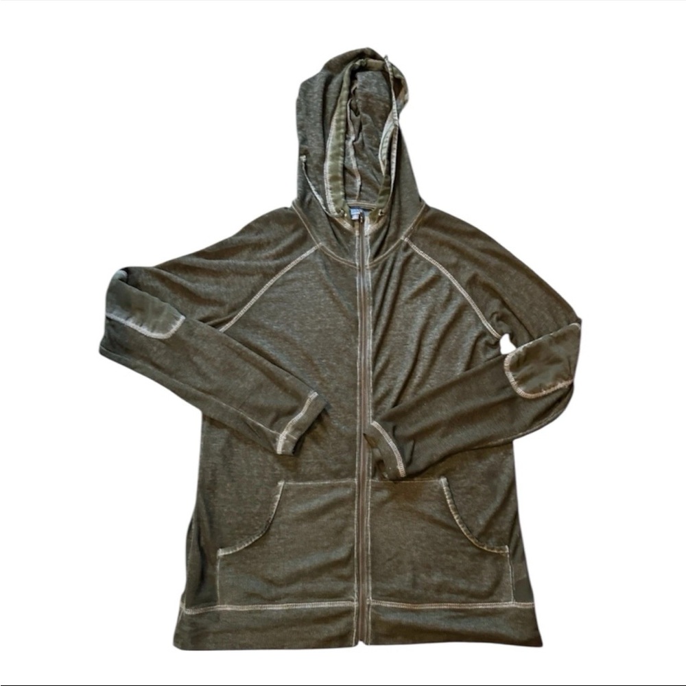 Gray Saks Fifth Ave Green Zip Up Bella Swan Core Casual Jacket Size Small